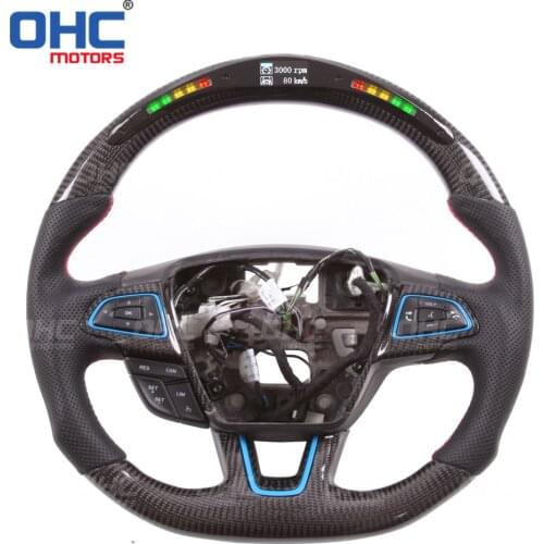 100% Real Carbon Fiber LED Performance Steering Wheel compatible for Focus MK7