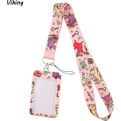 20pcs/lot G1426 Cartoon Chicken Cow Cute Animals Lanyard Credit Card ID Holder Bag Student Travel Bank Bus Business Card Cover