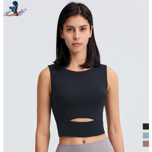 DEEPSENCE 2021 Womens Sport Crop Top Yoga Sexy Underwear Vest Female Training Camisole Blouse Clothing Fitness RunningTank Tops