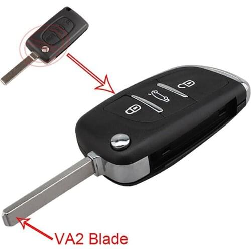 3 Buttons Remote Car Key Fob Shell Case Uncut Blade for Peugeot Partner 306 407