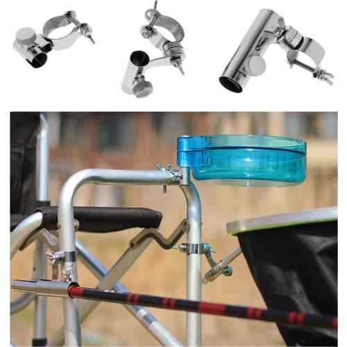 3 Pieces Stainless Steel Bracket Clamp Set Fishing Rod Holder for Fishing Rod Fishing Landing Net Magnetic Bait Case