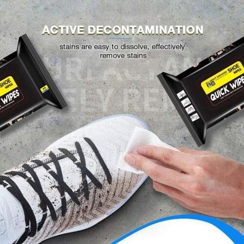 30PCS Disposable Shoes Clean Wipes Portable White Shoes Cleaning Care Wipes Sneakers Cleaning Quick Wet Wipes