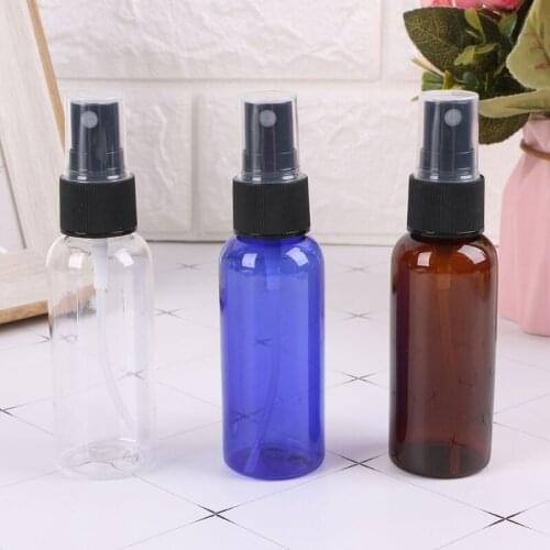 50ml Travel Refillable Bottle liquid Refillable Press Pump Spray Plastic Bottle Liquid Container Perfume Atomizer