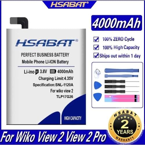 HSABAT TLP1707 TLP17G26 4000mAh Battery for Wiko View 2 View 2 Pro W-C800 W-C860 Batteries