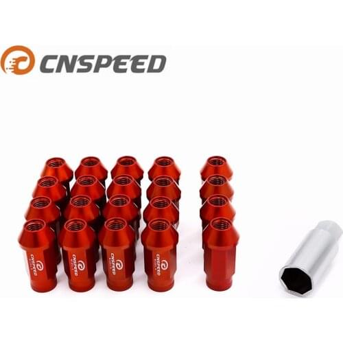 CNSPEED 7075-T6 Aluminum Anti Theft Wheel Lug Nuts M12X1.5 Racing car 20pcs Wheel Nuts +1 security key YC101098