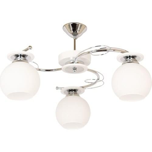 Avizevi Modern Dekoratif Camlı Beyaz Krom Sena 3'lü Avize