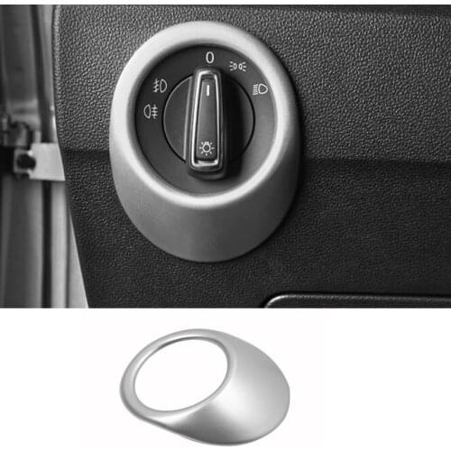 For VW T-ROC TROC 2017 2018 Car Front Light Adjust Switch Button Decoration Ring Car Trim Styling ABS Car Accessories