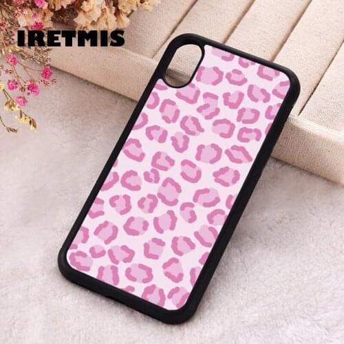 Iretmis 5 5S SE 2020 Phone Cover Case for iPhone 6 6S 7 8 Plus X Xs XR 11 12 Mini Pro Max Silicone TPU Cheetah pink