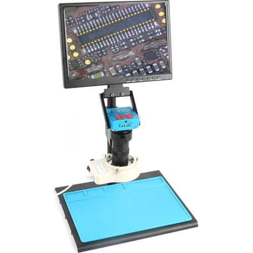 1080P 30MP HDMI Digital Industrial Video Microscope Camera + 10.1" HD IPS LCD Monitor+ 100x C Mount Lens + 56 LED Ring Light