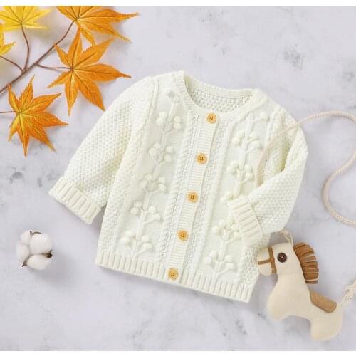 Baby Sweaters Cardiagans for Infant Kids Girls Autumn Jackets Long Sleeve Button Up Toddler Boys Knitwear Tops Winter Warm Coats