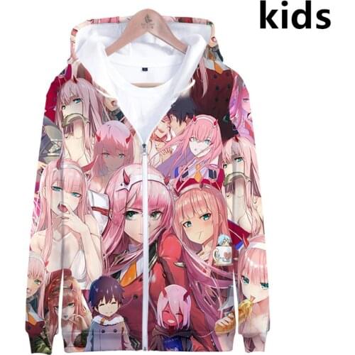 3 To 14 Years Kids Hoodies DARLING in the FRANXX Zero Two 3D Hoodie Sweatshirt Boy Girl Long Sleeve Jacket Coat Children Clothes