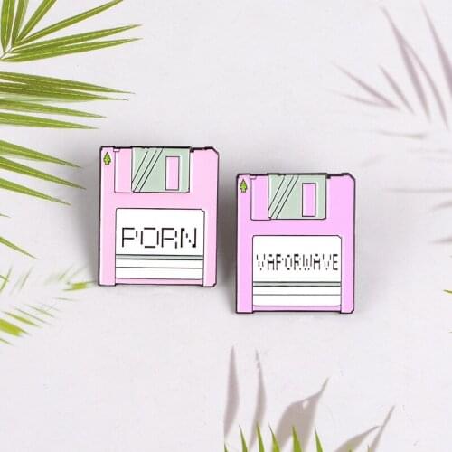 Secret File Enamel Pins Cartoon Vaporwave Brooches Bag Clothes Pink Purple Button Badge Fashion Jewelry Gift for Friends kids