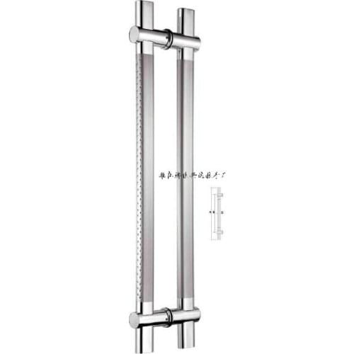 European Antique Sliver Classics Wood Metal Stainless Steel Big Wooden Grand Glass Door Handle Pull Furniture Hardware