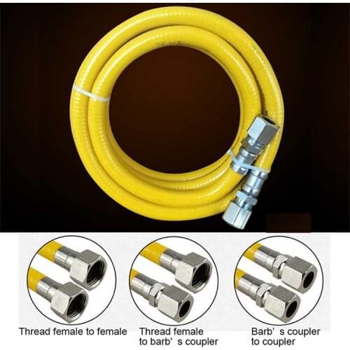 G1/2" 250cm Yellow Protection Stainless Steel Corrugated Gas Pipe Hose