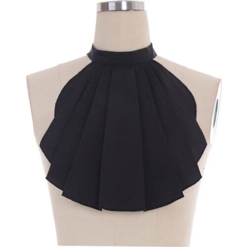 Cosplaydiy 18th Century Victorian Accessory Jabot Neck Tie Medieval Mens Black Jobot Tie Cosplay Prop Accessory Tie L320