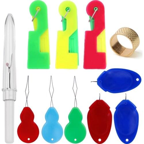 KAOBUY Plastic Handle Thread Cutter Threader Sewing Use Tool Elderly Guide Needle Easy Device Automatic Tool Sewing Accessories