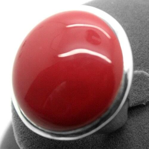 Rare Red Coral 24mm 925 Silver Jewelry Ring Size 7/8/9/10 discount 50