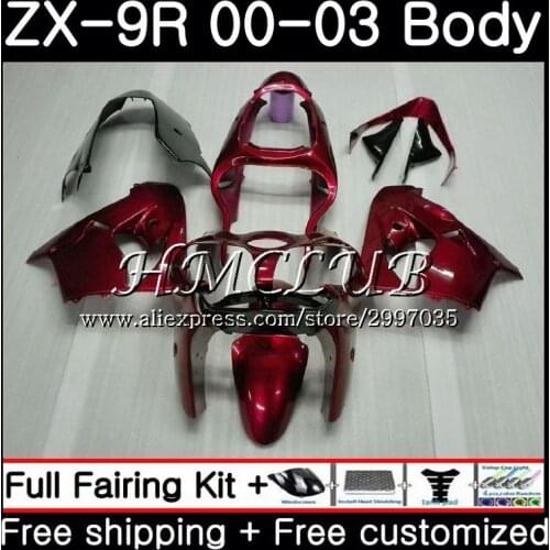Body For KAWASAKI NINJA ZX 9R 9 R 900 metal red hot ZX-9R 2000 2001 2002 2003 62HC.11 ZX900 900CC ZX9 R ZX9R 00 01 02 03 Fairing
