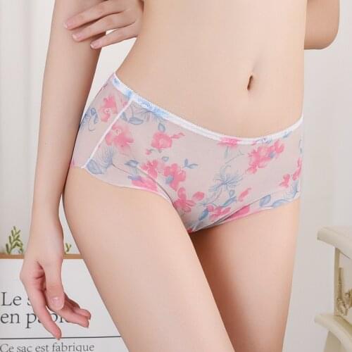 Summer Thin Mesh Traceless Briefs 3PCS/LOT Women Transparent Sexy Light Panties Hip Lift Jacquard Underwear Comfortable Lingerie