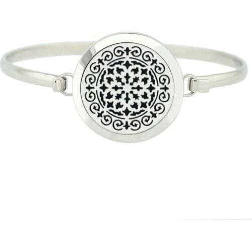 25mm Magnetic Round Locket 316 Stainless Steel Aromatherapy Essential Oil Diffuser Bangle bracelet Jewelry(free felt pads)