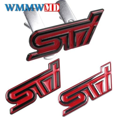 3D metal Car Sticker STI Front Grill Emblem Grille Badge For Subaru Forester Legacy Impreza Outback WRX WRC Auto Accessories