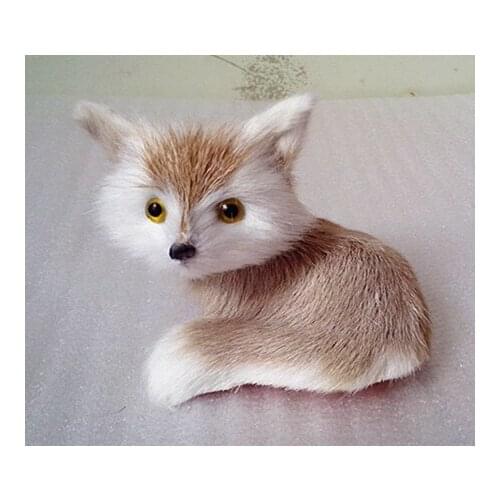 Simulation cute fox 7x5x7cm toy model polyethylene&furs fox model home decoration props ,model gift d179
