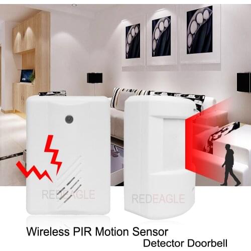 REDEAGLE Upgraded Version Wireless PIR Infrared Detector Doorbell Electro Guard Watch Entry Door Alarm Chime Patrol Detector