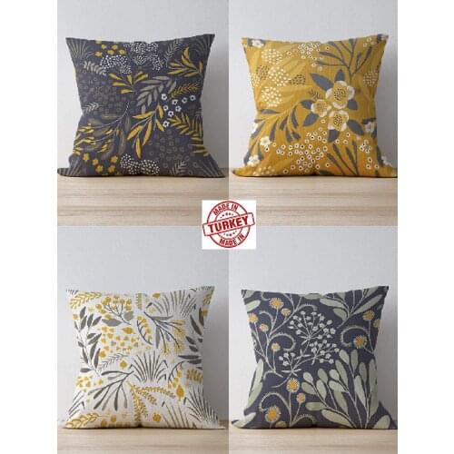 4 PIECES CUSHION COVER SET - 43X43 CM - PLANT - PILLOVELAND