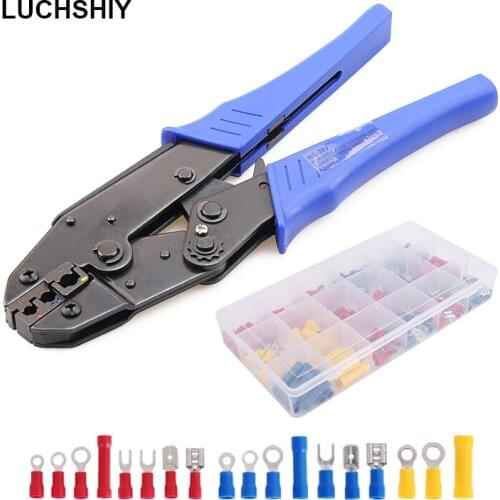 Electrical Clamp Hand Tool Set Terminal Crimping Pliers HS-30J 0.5-6mm2 Wire Crimper Pliers With 175/300pcs Insulation Terminals