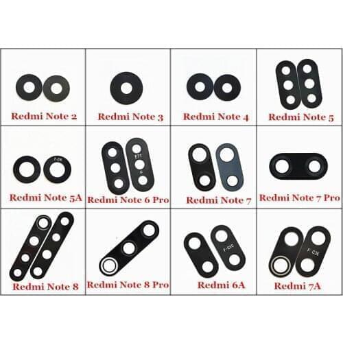 100x New Original Rear Back Camera Glass Lens for Xiaomi Redmi Note 2 3 4 4x 5 5A 6 7 8 Pro 6A 7A
