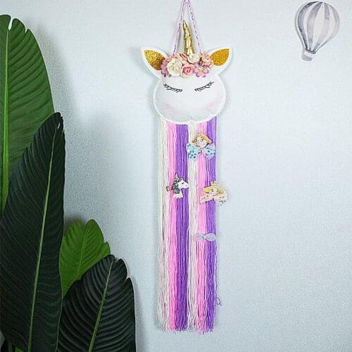 New 2021 Unicorn Decoration Wall Hanging Felt Decorative Craft Macrame Wall Hanging Nordic Rainbow Girl Room Decor Accessories