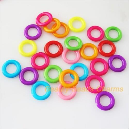 New 150Pcs Mixed Plastic Acrylic Round Circle Spacer Beads Charms 14mm