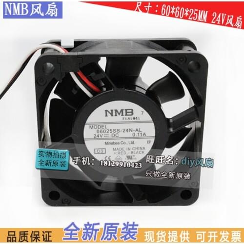 NEW NMB-MAT Minebea 06025SS-24N-AL 6025 24V 3PIN 6CM Frequency converter cooling fan