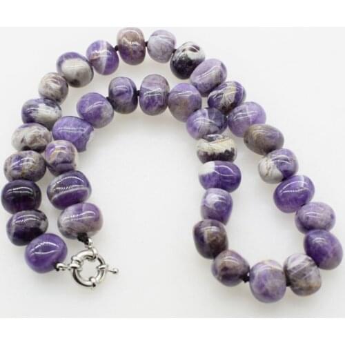 Dream Amethyst baroque 10*13-16mm necklace 18inch wholesale beads FPPJ nature for xmas gift