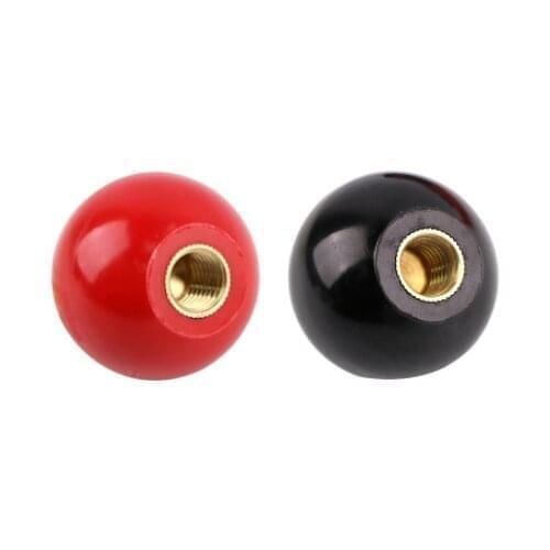 Thermoset Ball Knob M6 Female Thread Machine Handle 25mm Dia Red 5Pcs/Black 5Pcs