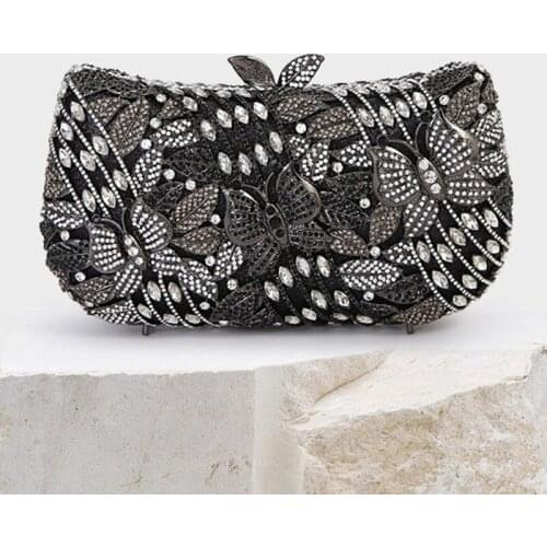 Best Gift Black/White Diamond Evening Bags Clutches Party Prom Shoulder Chain Cellphone Handbag Fashion Women Money Wallet Purse