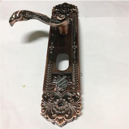 Factory direct anti-theft door luxury red ancient copper and iron hand in hand drawing aluminum panel