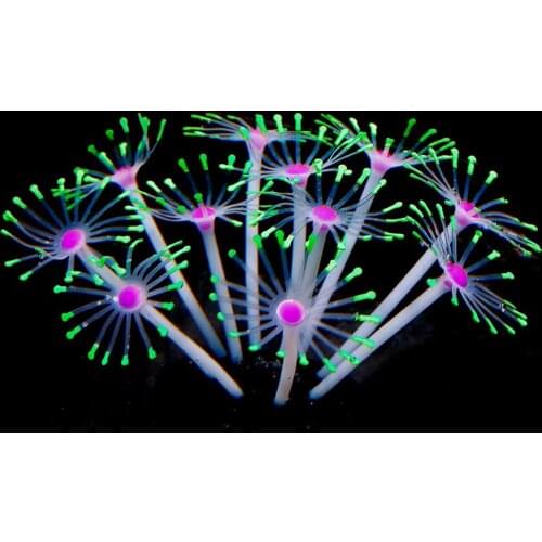 Hot!1Pcs Silicone Glowing Artificial Fish Tank Aquarium Coral Plants Ornament Underwater Pets Decor Drop Shipping