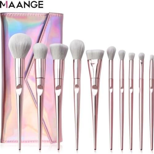 MAANGE New 10Pcs Eye Makeup Brushes Set Powder Eye Shadow Eyebrow Brushes Facial Makeup Cosmetic Brush Tools pincel maquiagem