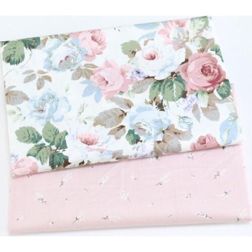 100% Cotton Floral Twill Fabric, Patchwork Cloth DIY Sewing Quilted Kids Baby Sunhat Dress Seasons Sheets Breathable Fabric