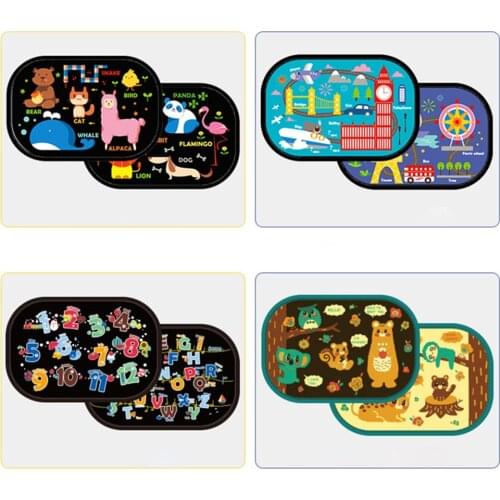 2pcs 47*32Cm Car Window Shade Cartoon Car Sun Shade Anti-UV Car Curtain Funny Car Styling Sunscreen For Baby Kids Curtain Visor
