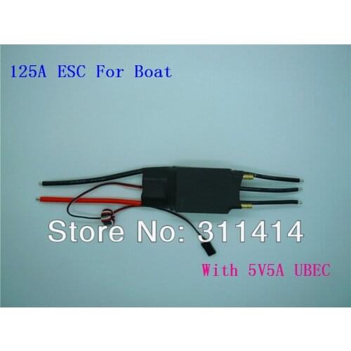 3pcs/lot 125A Brushless Boat ESC Come With 5A SBEC Waterproof Free Shipping Wholesale