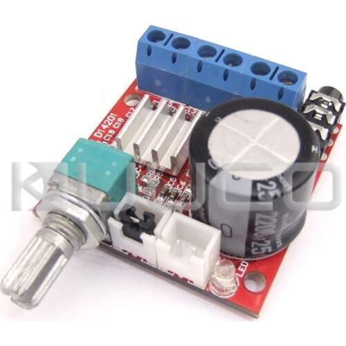 5 PCS/LOT Dual-Channel 10W+10W Power Amplifier DC 12V hifi stereo Amplifier Board Class D Audio Control Module