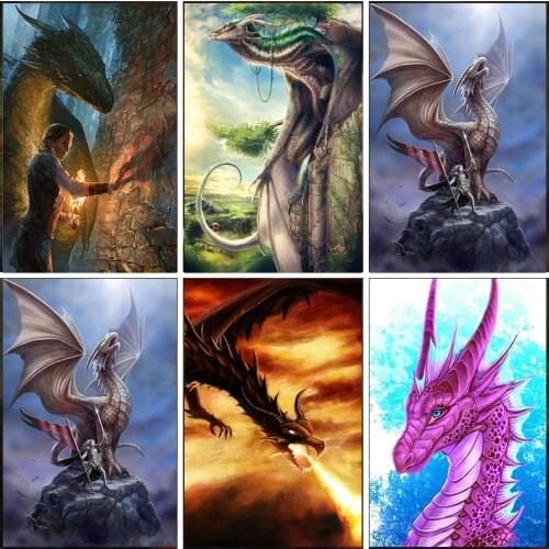 5D Diamond Painting Dragon Kits Resin Bead Mosaic Full Square Drill Animal Embroidery Home Decoration Full Round Cross Stitch