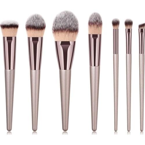 7pcs/set Makeup Brushes Set Champaign Gold For Powder Contour Blusher Liquid Cream Eyeshadow Cosmetics Brushes tools