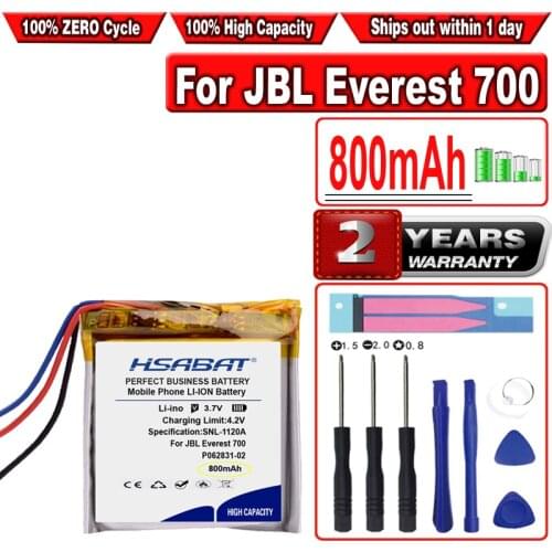 HSABAT 800mAh Battery for JBL Everest 300 700 Replacement Wireless Headset