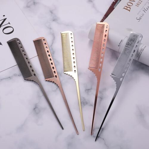 Anti-static Metal Combs Aluminum Hairdressing Brush Durable Haircut Comb Salon Hair Styling Tools Barber Accessories 1PCS