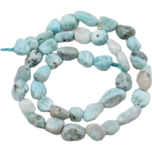 APDGG Natural Blue Larimar Freedom Nugget Beads 15.5" Strand For Necklace Jewelry DIY