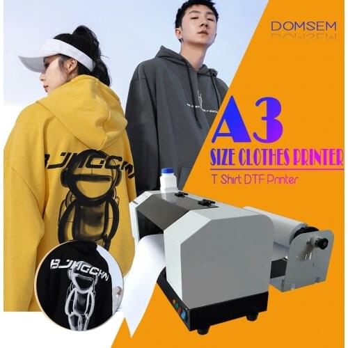 DOMSEM A4 size Automatic Cloth Garment T shirt UV Printer with t-shirt tray/ ink / software