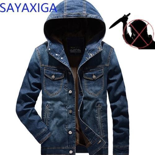 New design stealth self defense anti cut denim hooded jacket stab resistant knife thorn proof civil using security casual outfit